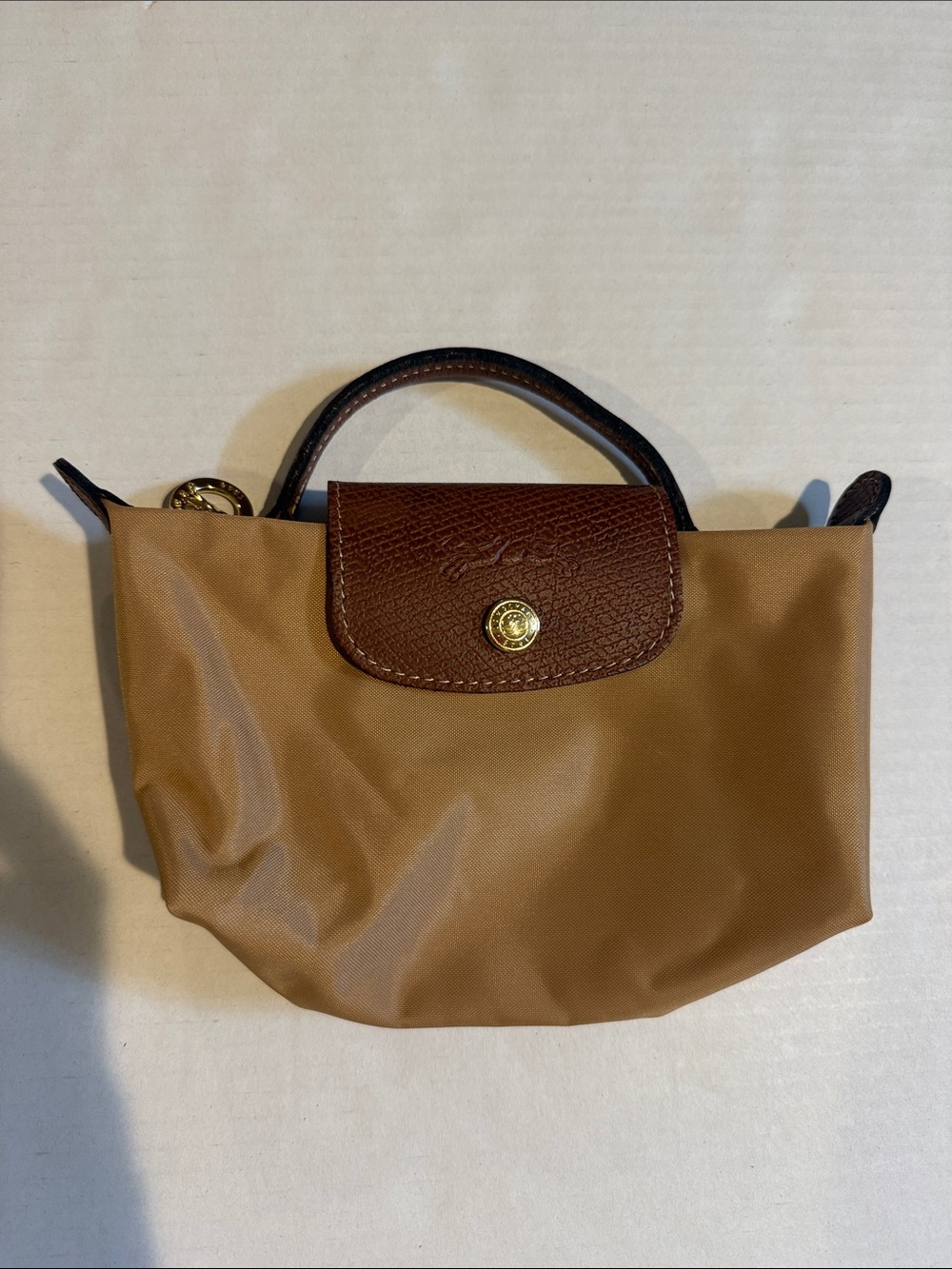 Longchamp Brown and Tan Mini Top-Handle Bag